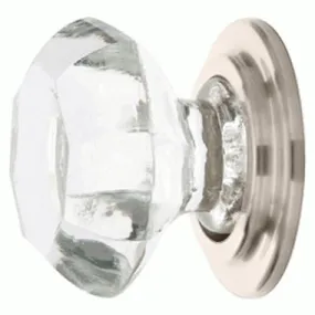 1 3/4 Inch Old Town Clear Wardrobe Knob (Polished Nickel Finish)