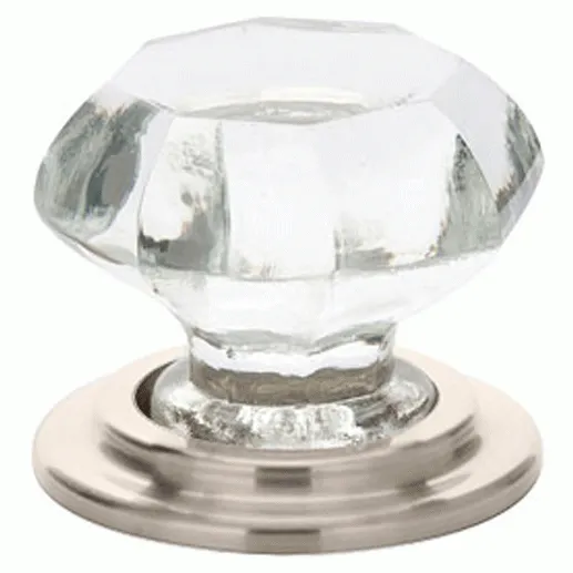 1 3/4 Inch Old Town Clear Wardrobe Knob (Polished Nickel Finish)