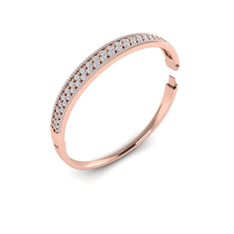 14 KT Rose Gold Diamond Bangle