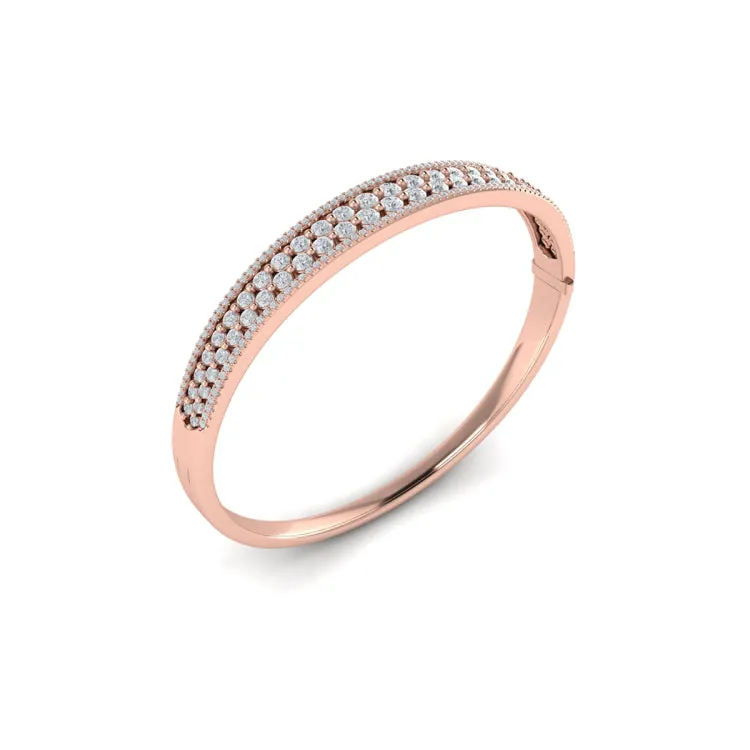 14 KT Rose Gold Diamond Bangle