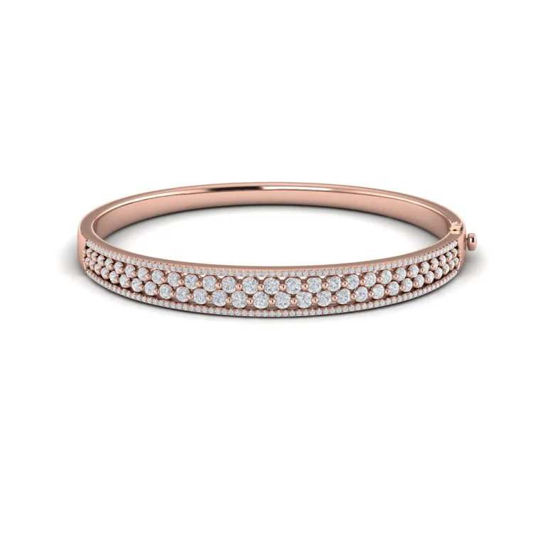 14 KT Rose Gold Diamond Bangle