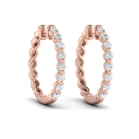 14 KT Rose Gold Diamond Earrings