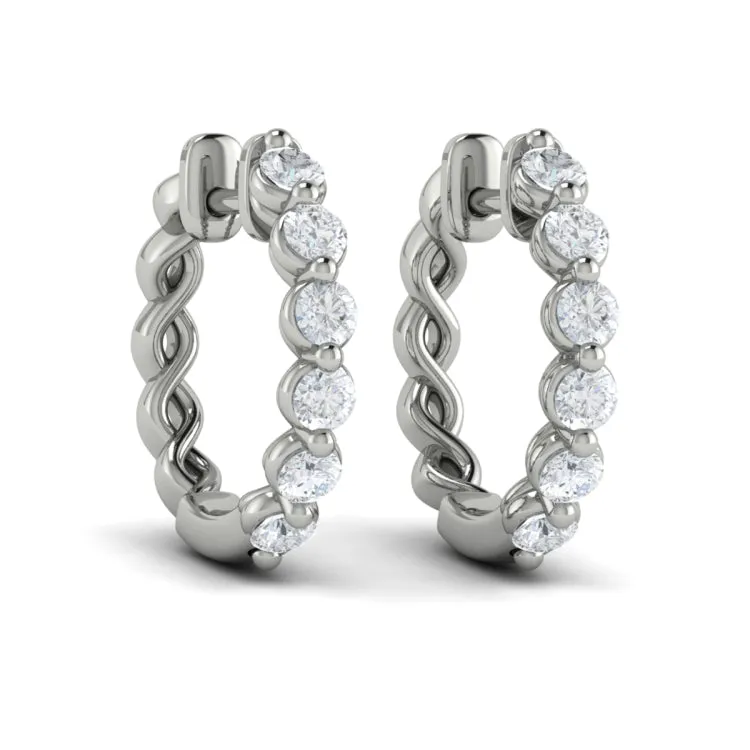 14 KT White Gold Diamond Earrings