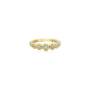 18K Gold Diamond Bubble Triple Ring