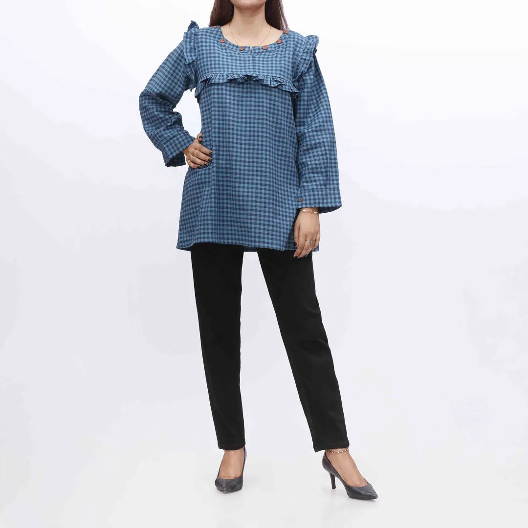 1PC- Flannel Checkered Top PW3281