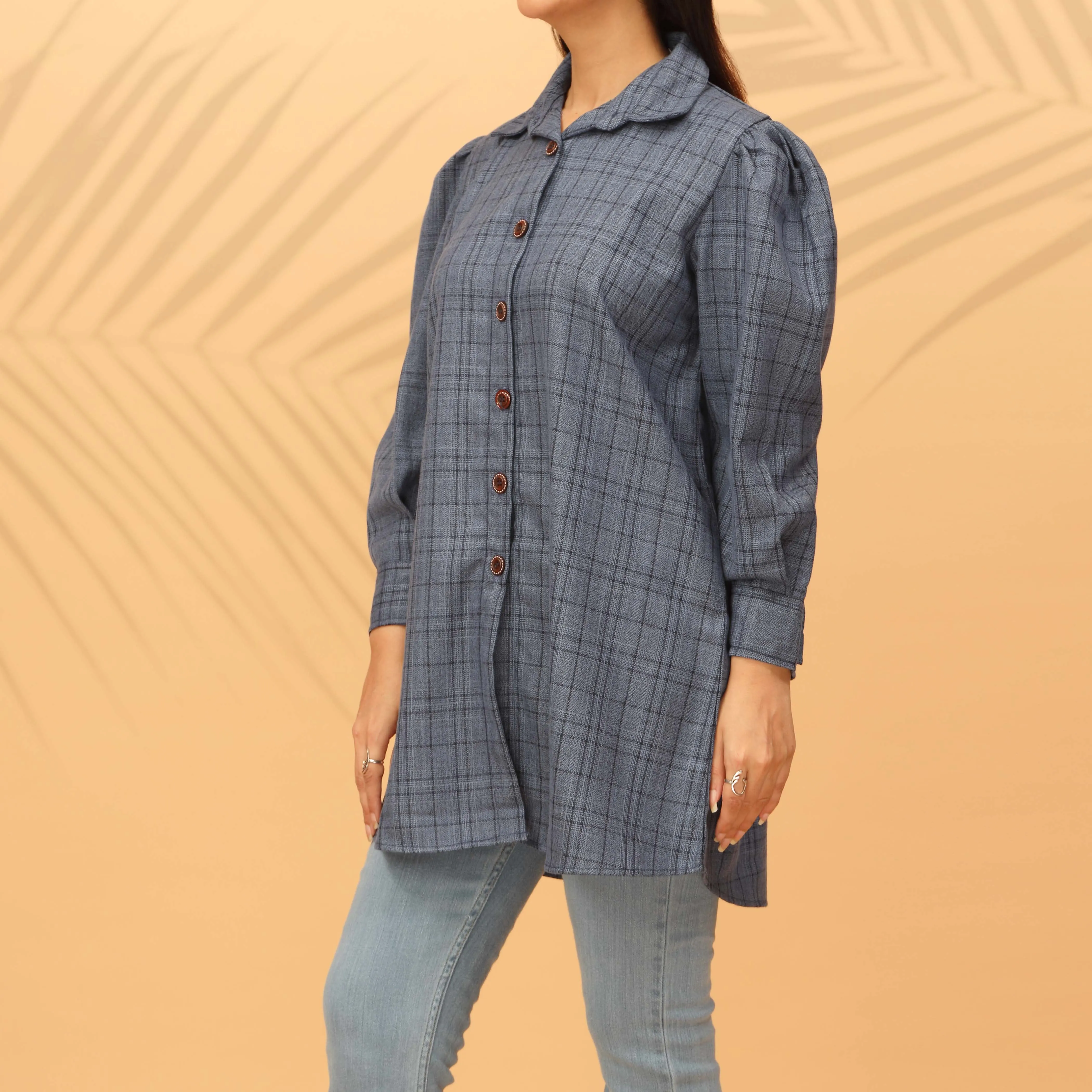 1PC- Flannel Checkered Top PW9145