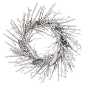 22" Snow Twig Pine Wreath