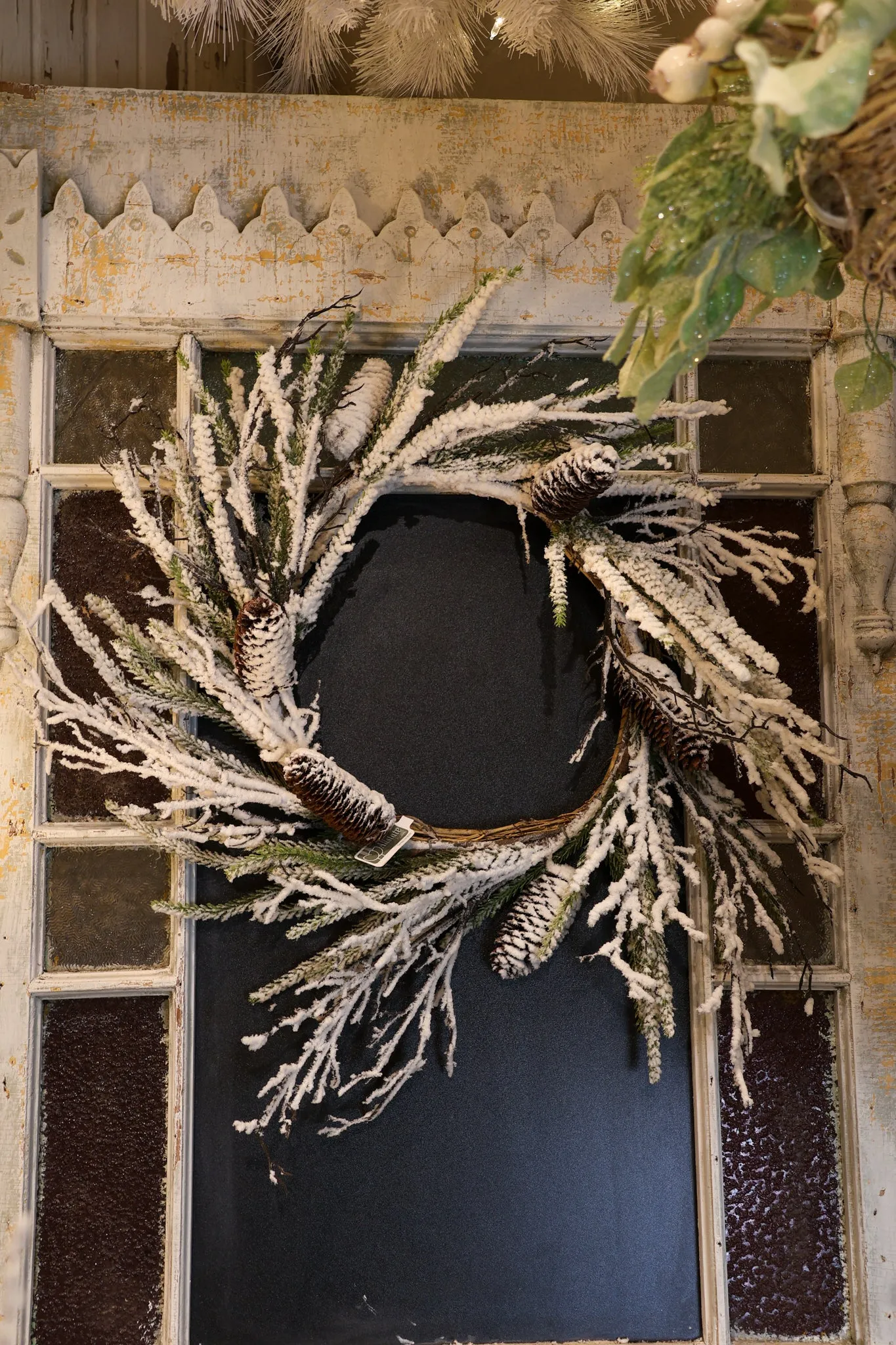 22" Snow Twig Pine Wreath