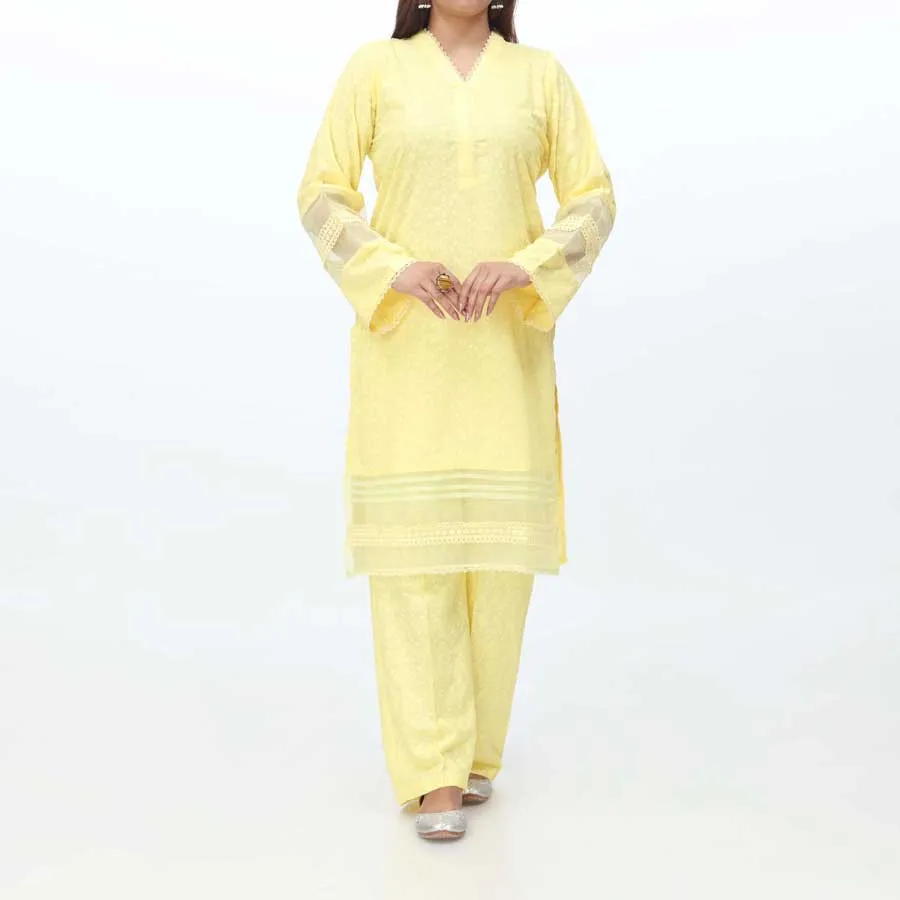 2PC- Embroidered Chikankari Suit PS4070