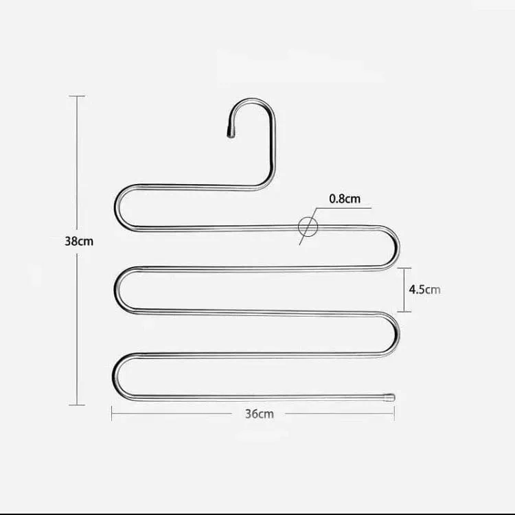 5 Layer Stainless Steel Hanger, Multi Layers Pants Hangers, Multi-purpose Clothes Hanger