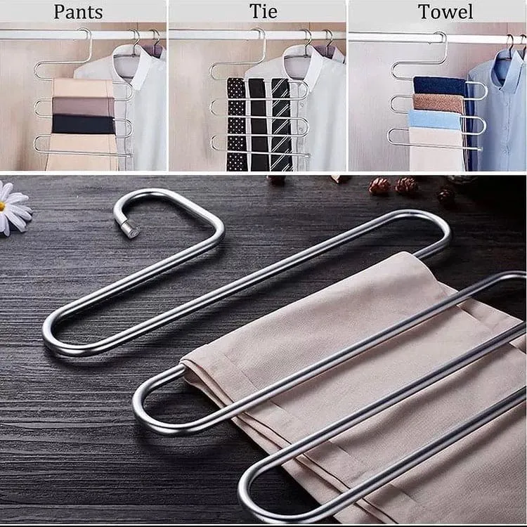 5 Layer Stainless Steel Hanger, Multi Layers Pants Hangers, Multi-purpose Clothes Hanger