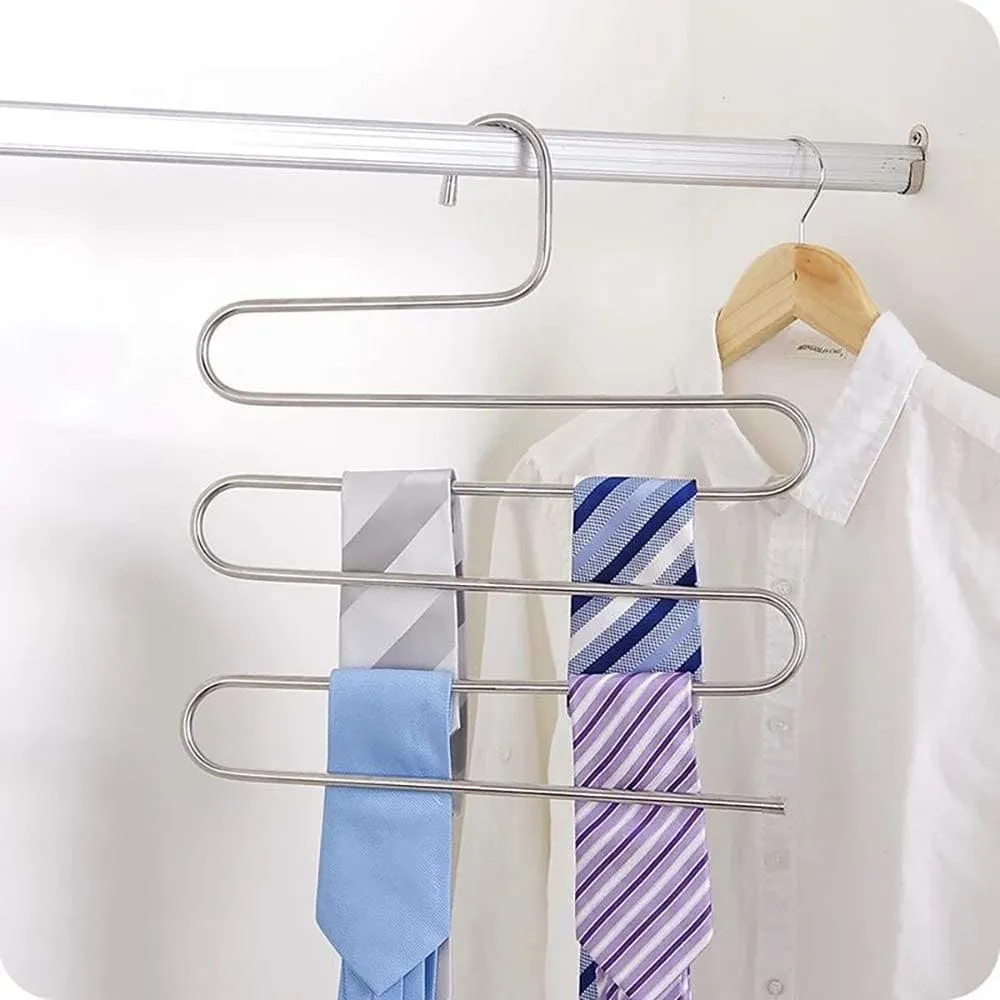 5 Layer Stainless Steel Hanger, Multi Layers Pants Hangers, Multi-purpose Clothes Hanger