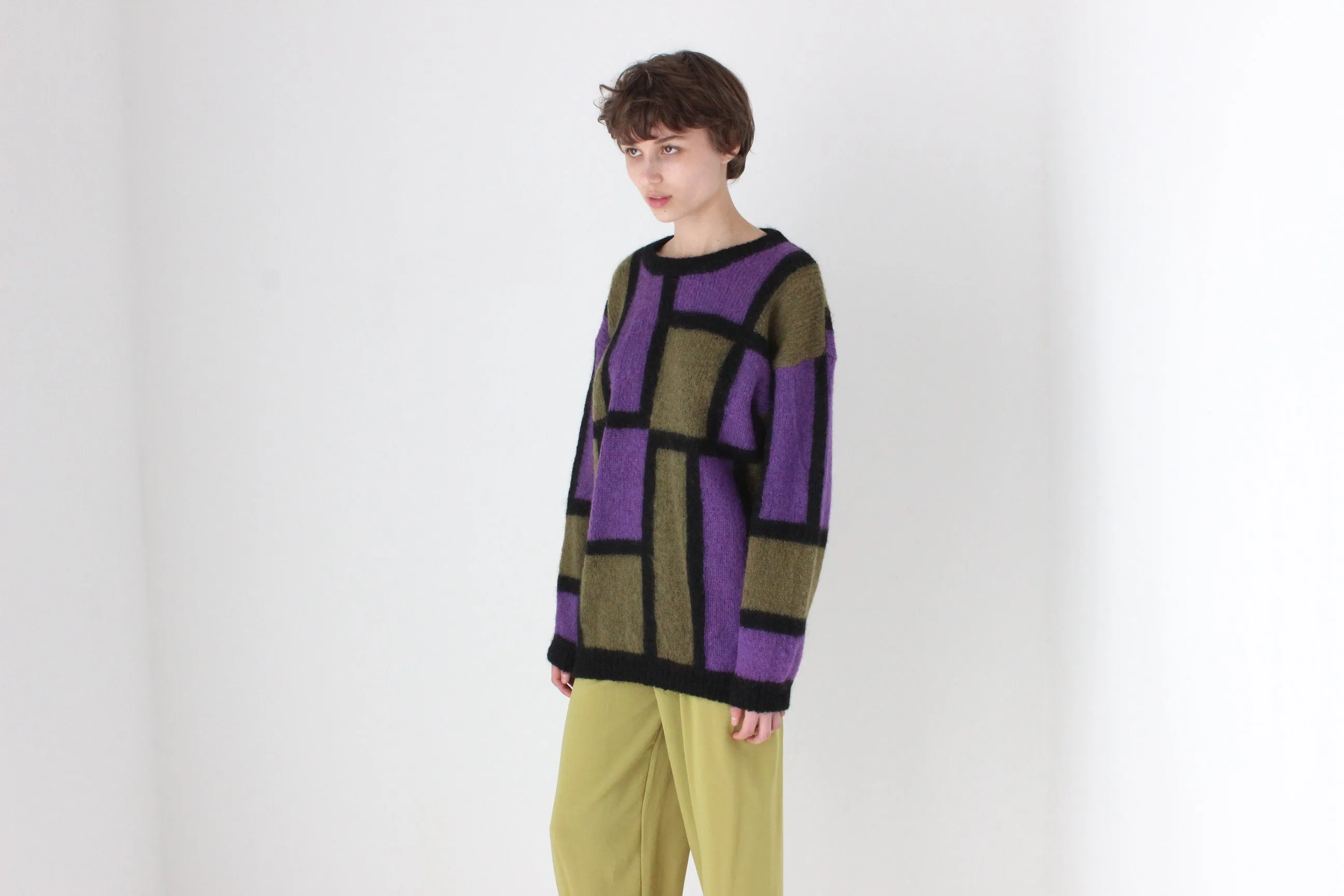 80s Bold Modernist Mohair Sweater