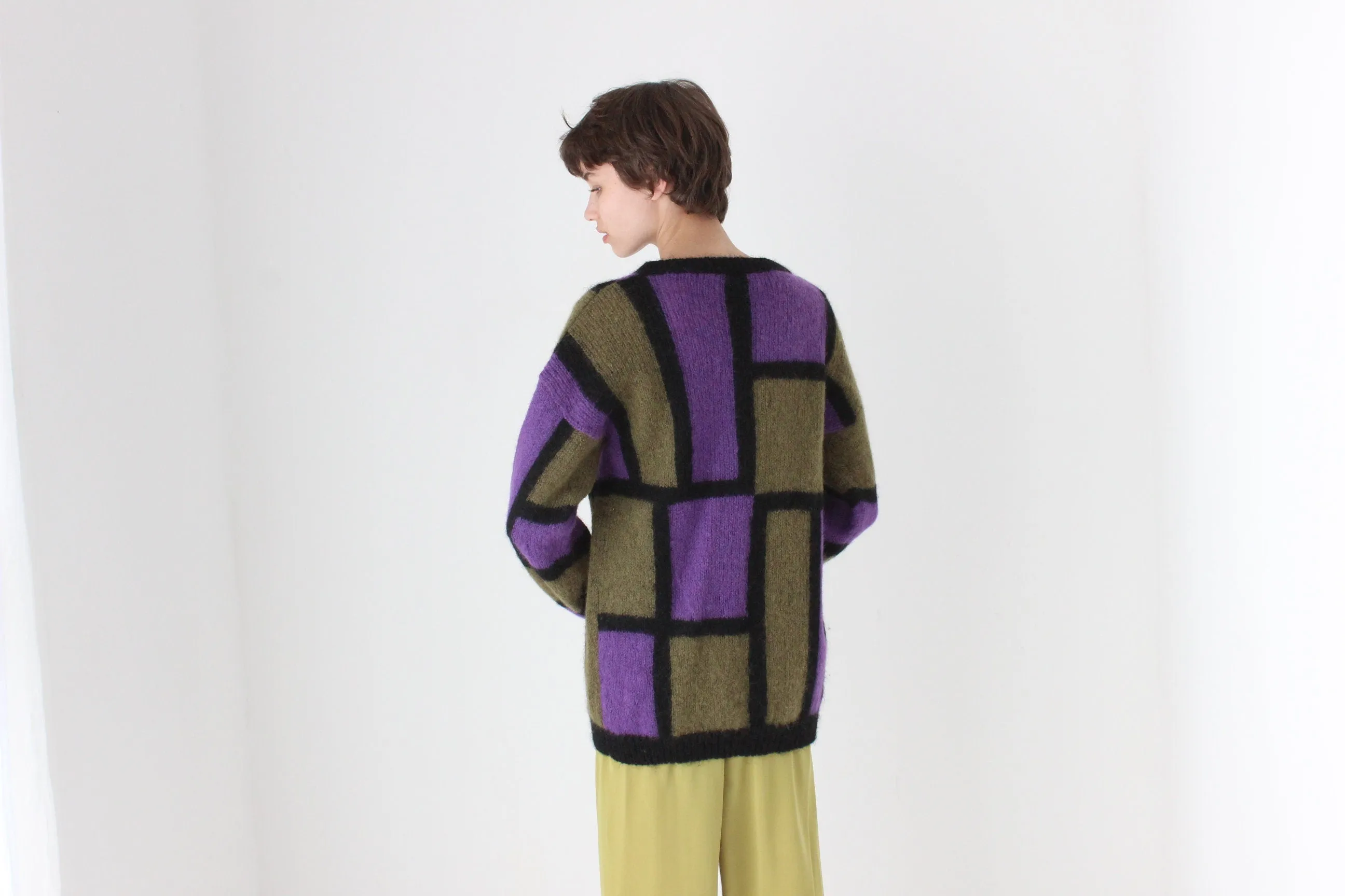 80s Bold Modernist Mohair Sweater