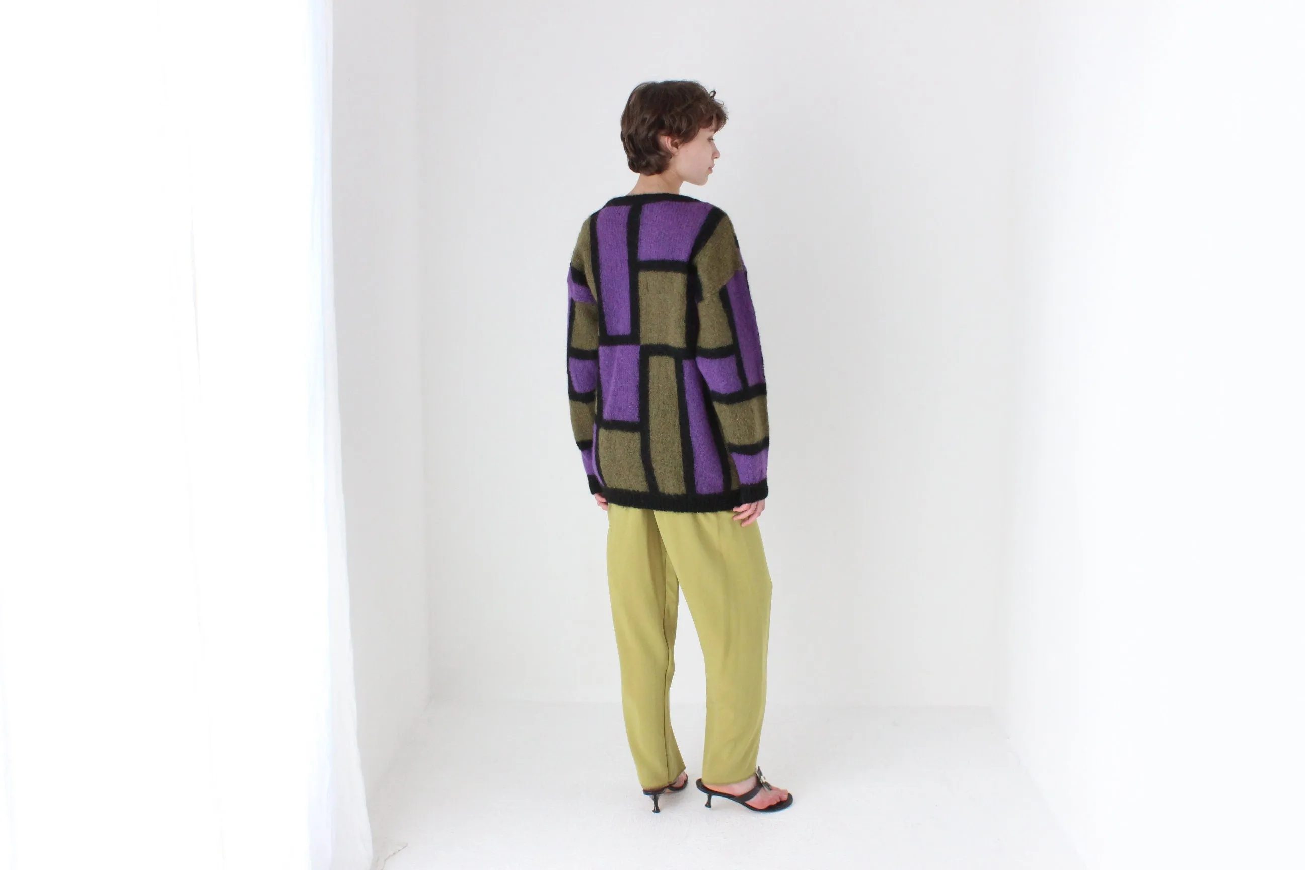 80s Bold Modernist Mohair Sweater