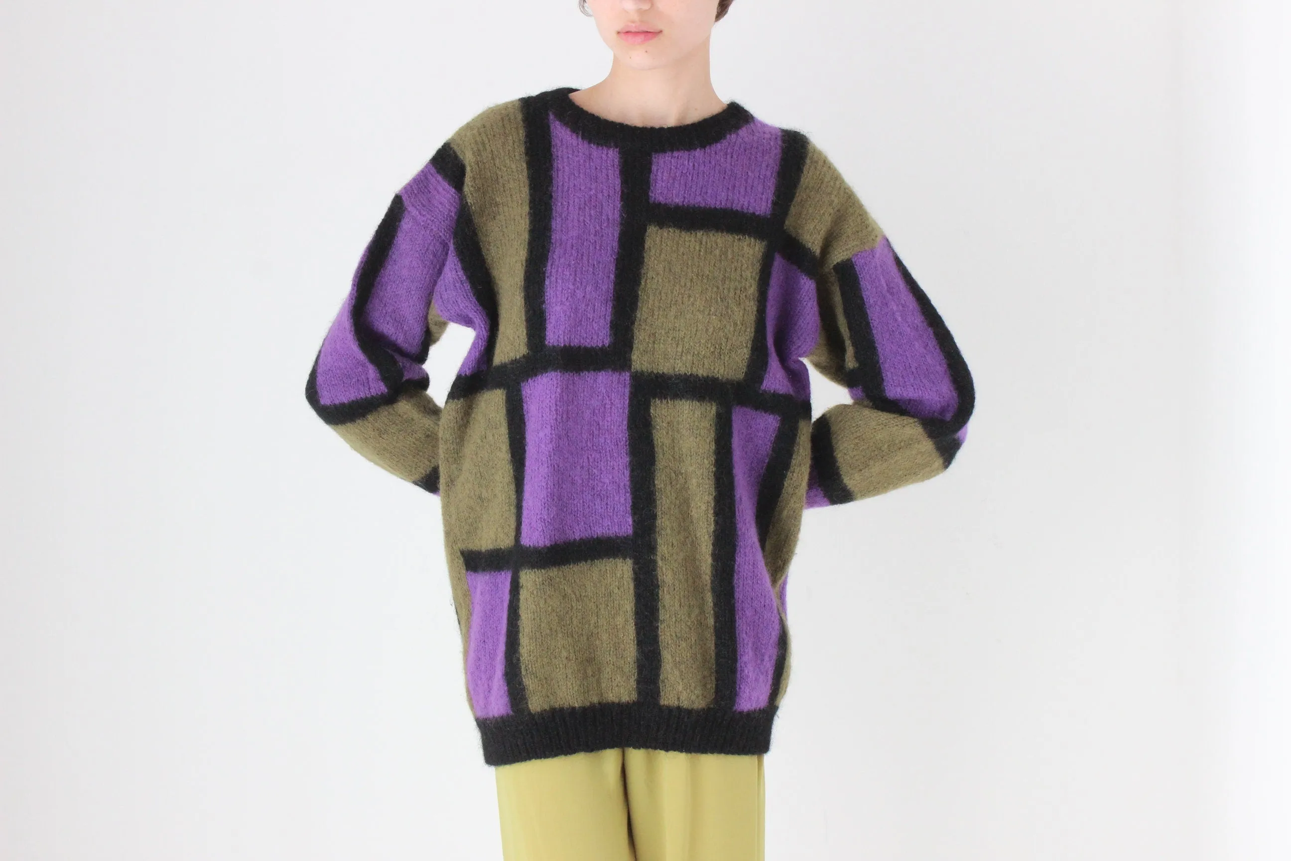 80s Bold Modernist Mohair Sweater