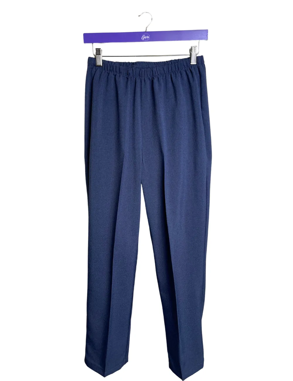 Adaptive Open Back Melange Texture Pants - Navy