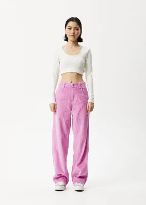 AFENDS Womens Day Dream - Corduroy Slouch Pants - Candy