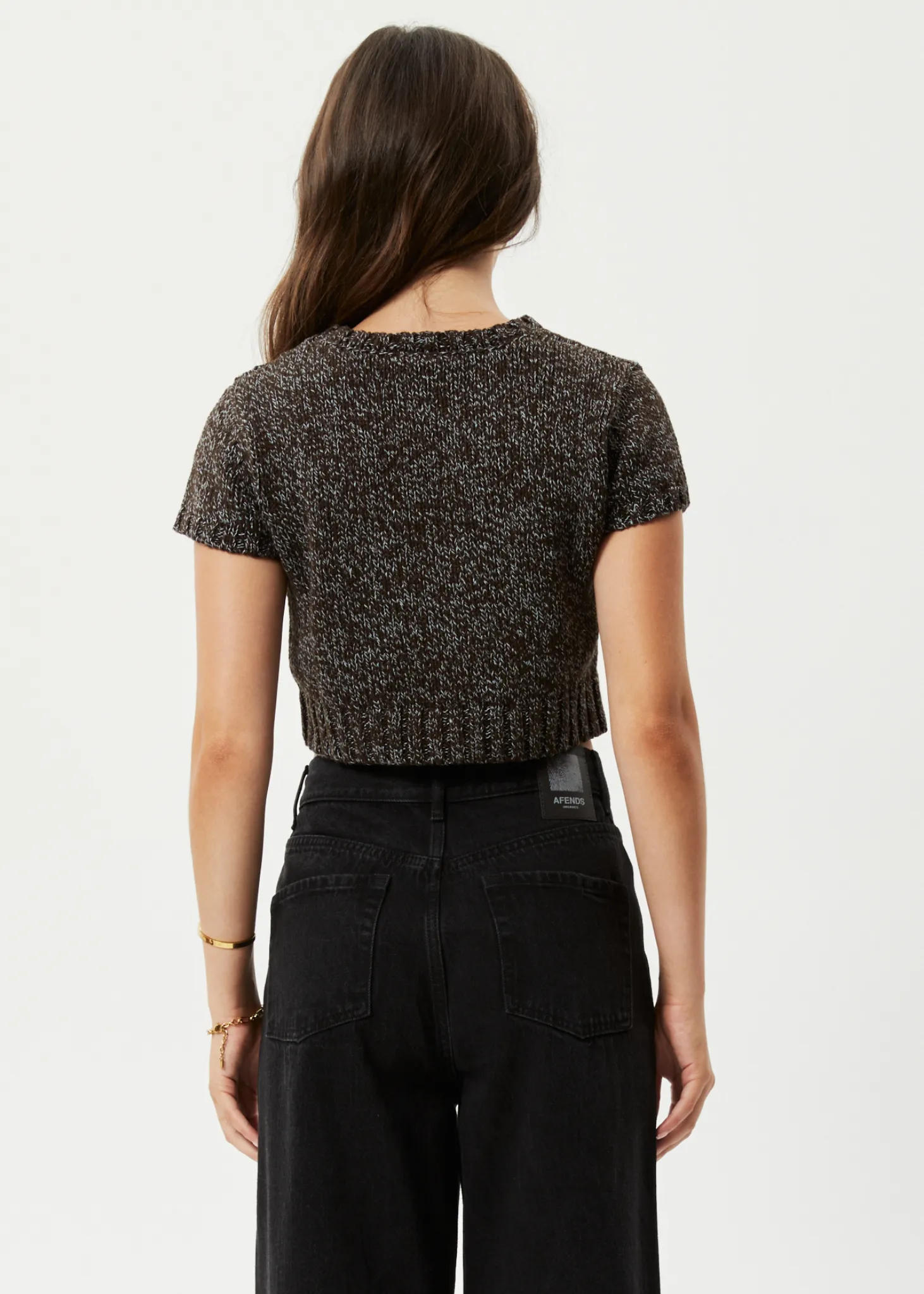 AFENDS Womens Solace - Knit Crop Top - Coffee