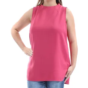 Alfani Pink Sleeveless High-Low Hem Knit Blouse