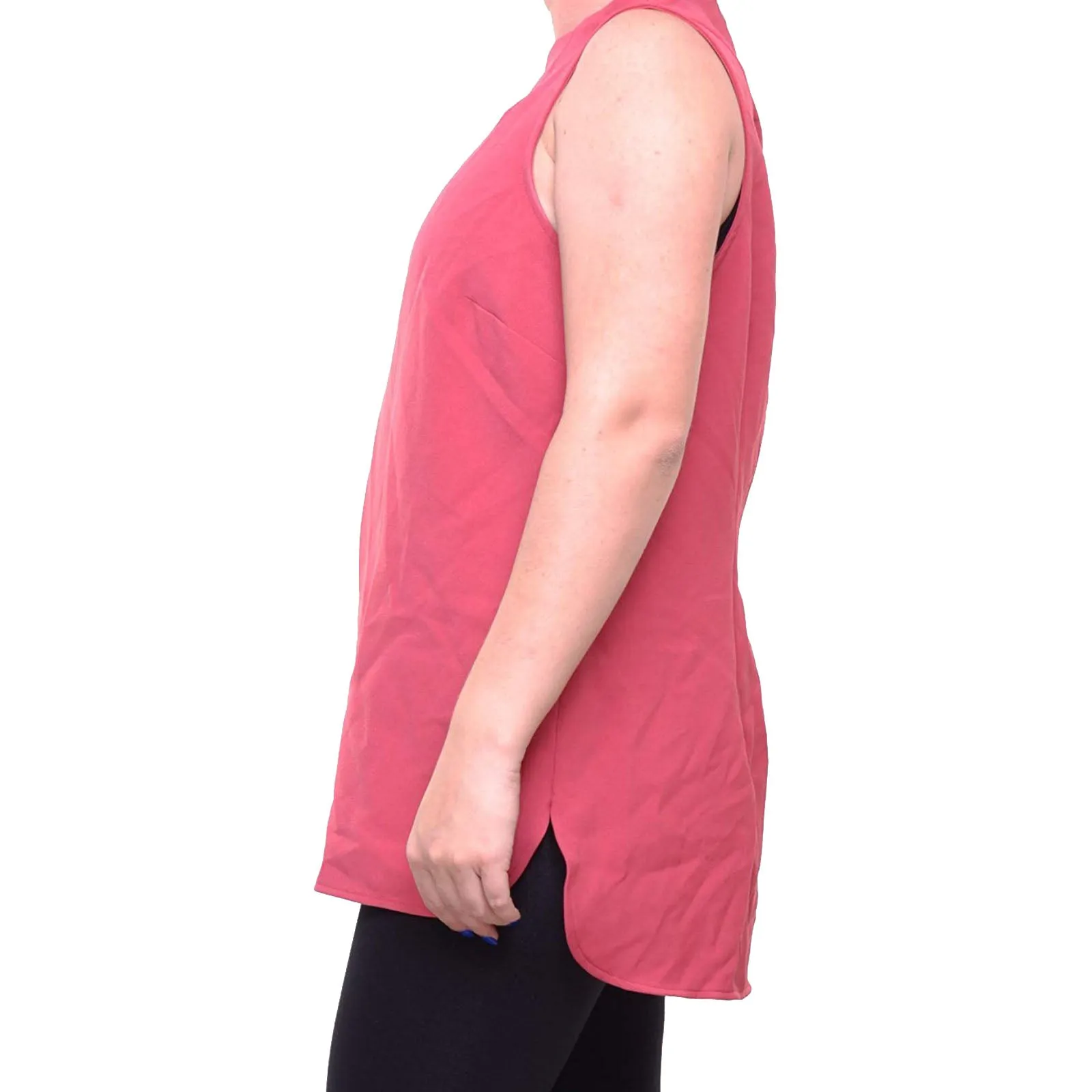 Alfani Pink Sleeveless High-Low Hem Knit Blouse