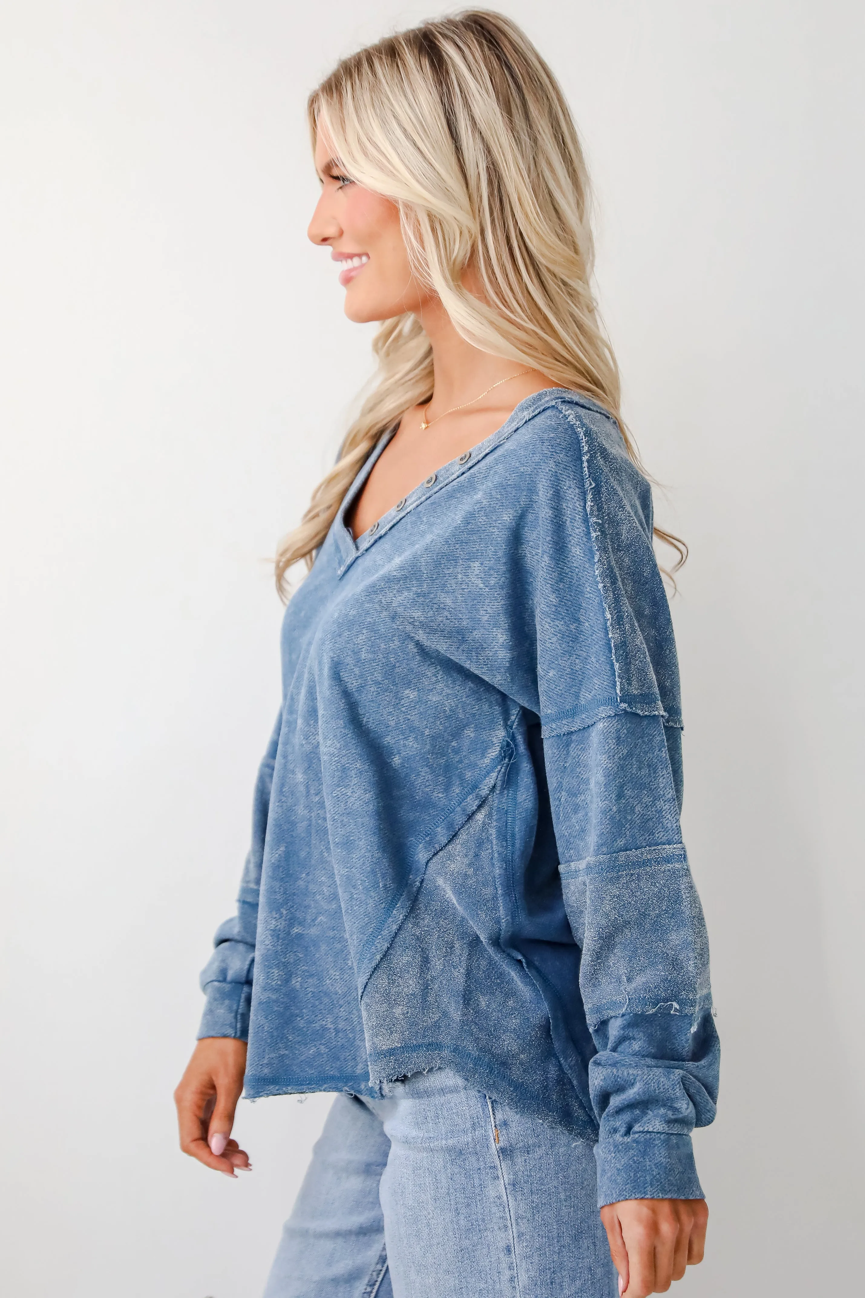 Amazing Memories Denim Knit Top - DOORBUSTER