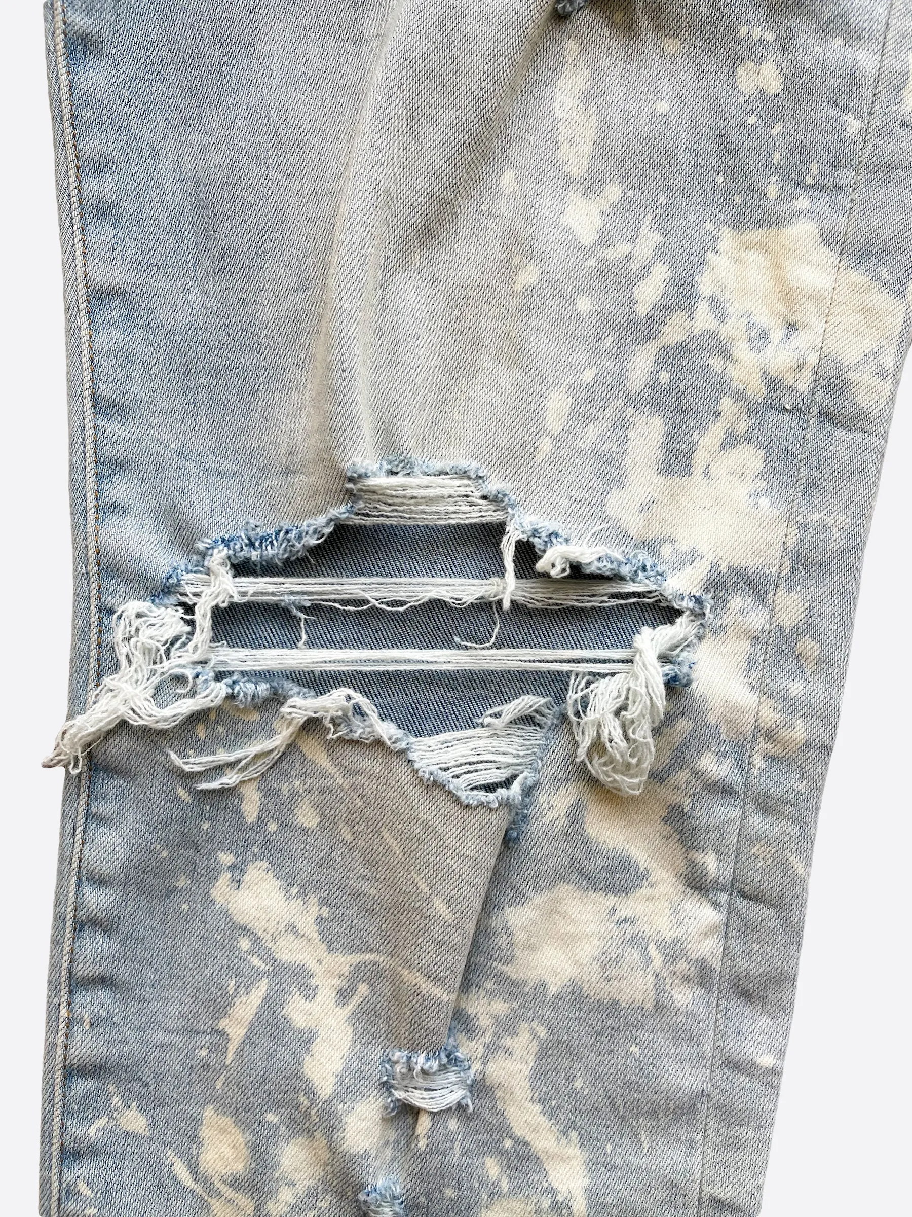 Amiri Distressed Bleach Splatter Denim