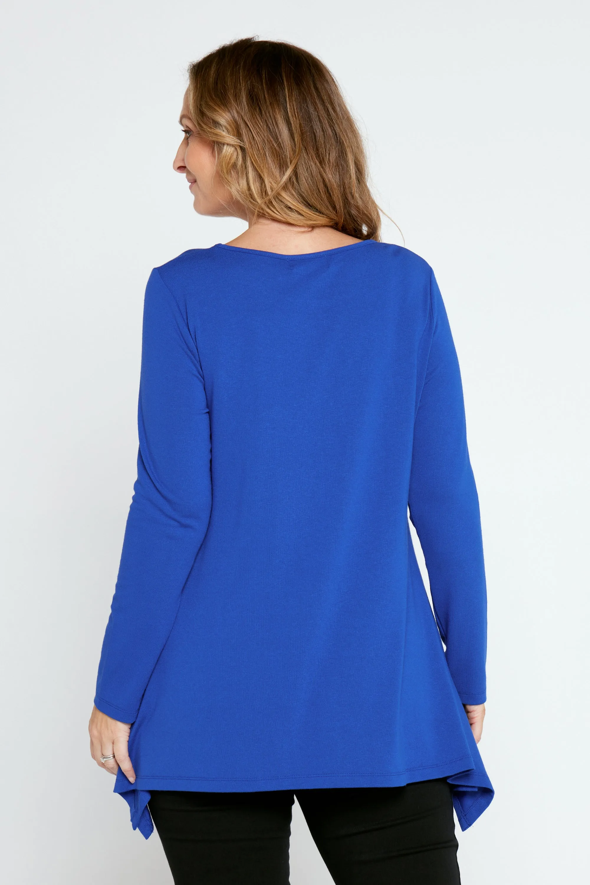 Andrea Long Sleeve Top - Blue