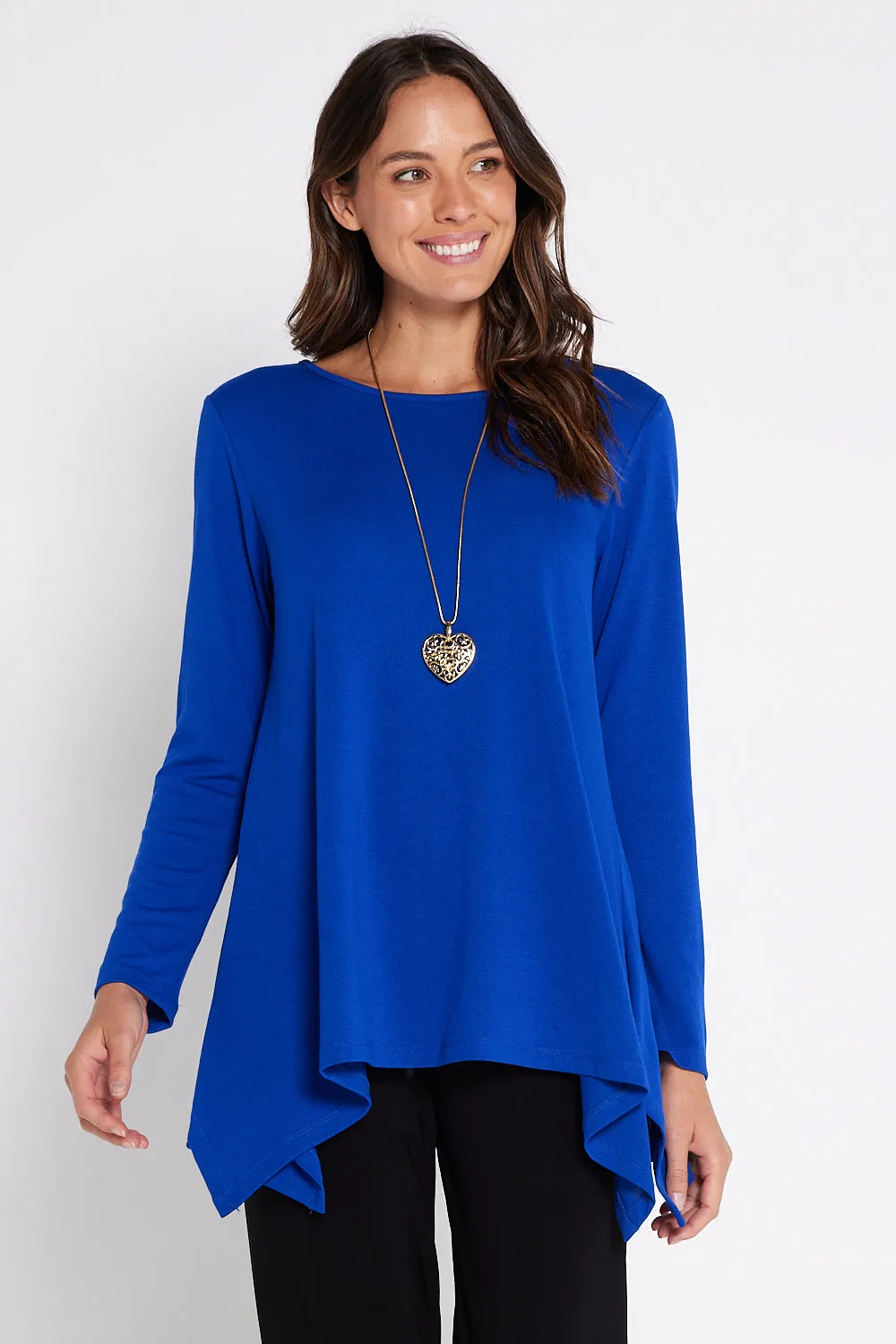 Andrea Long Sleeve Top - Blue