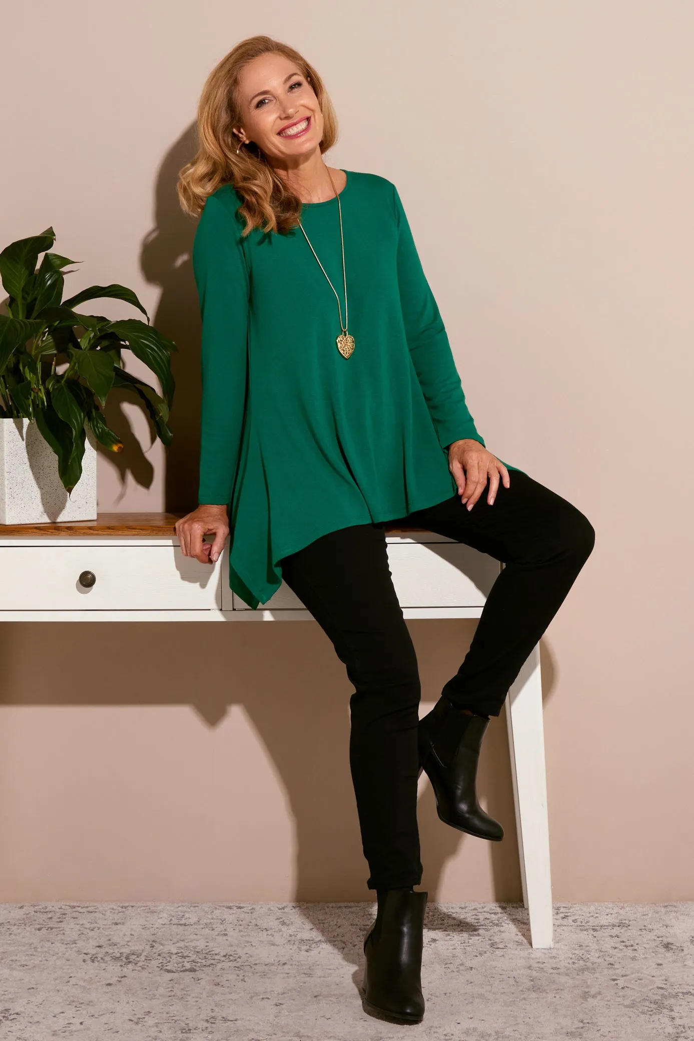 Andrea Long Sleeve Top - Forest