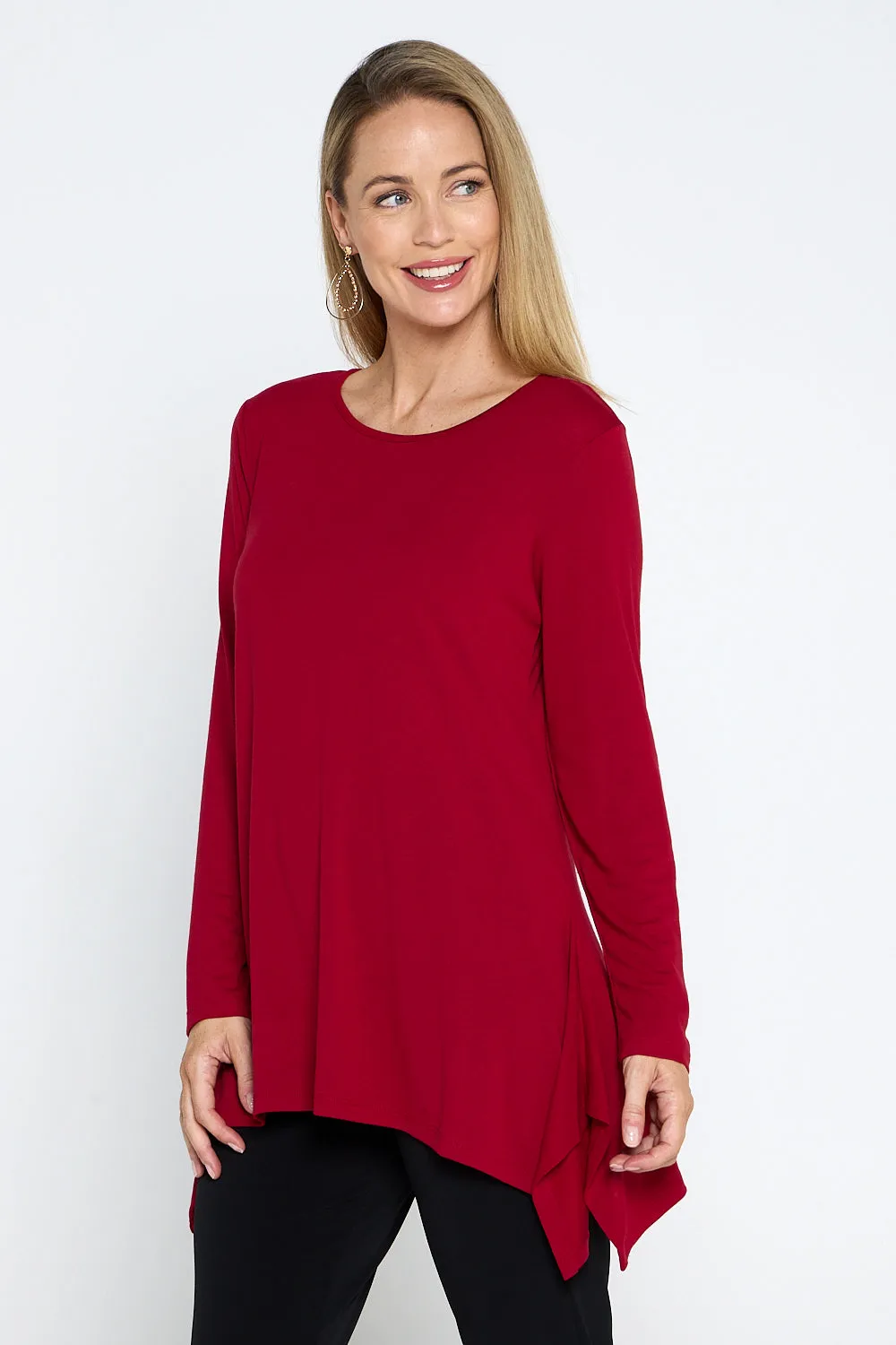 Andrea Long Sleeve Top - Red