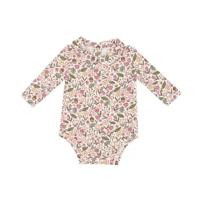 Angel Dear -Peter Pan Collar Bodysuit-Acorn Floral