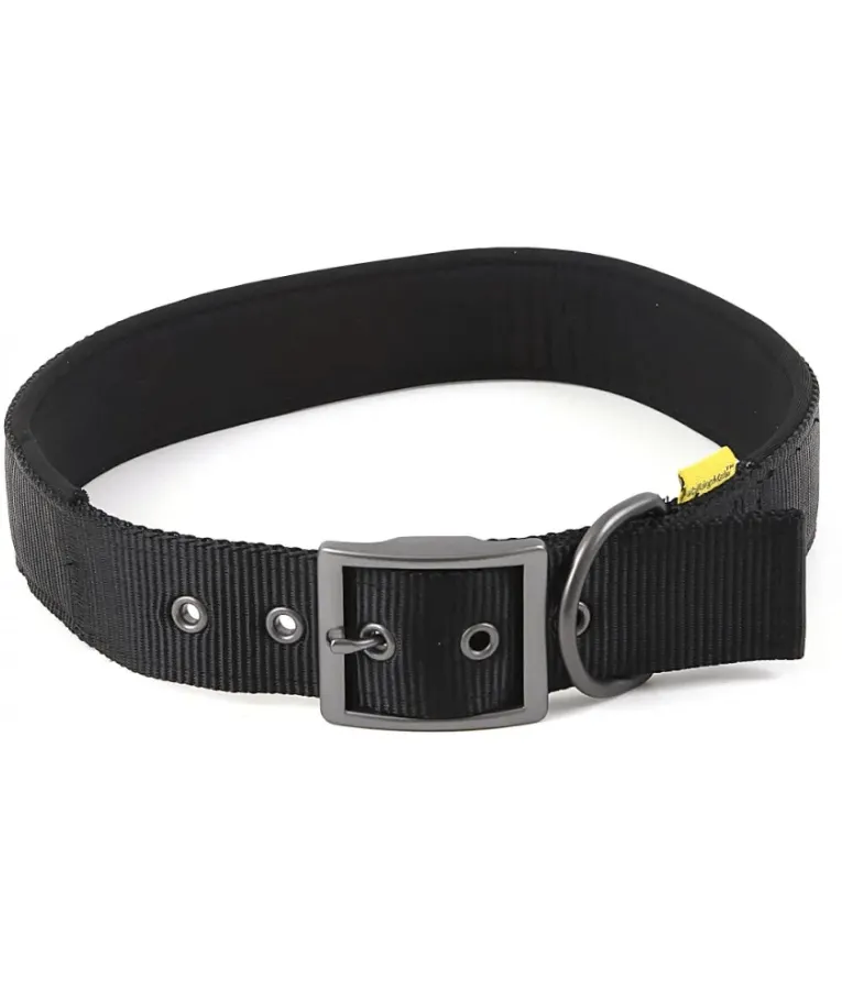 Animate Walking Black Soft Nylon Webbing Black Collar (Xs,M,L)