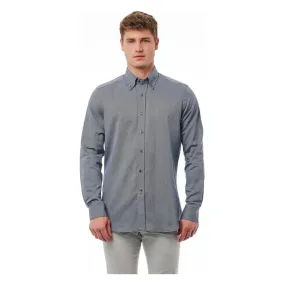 Bagutta Blue Cotton Men Shirt