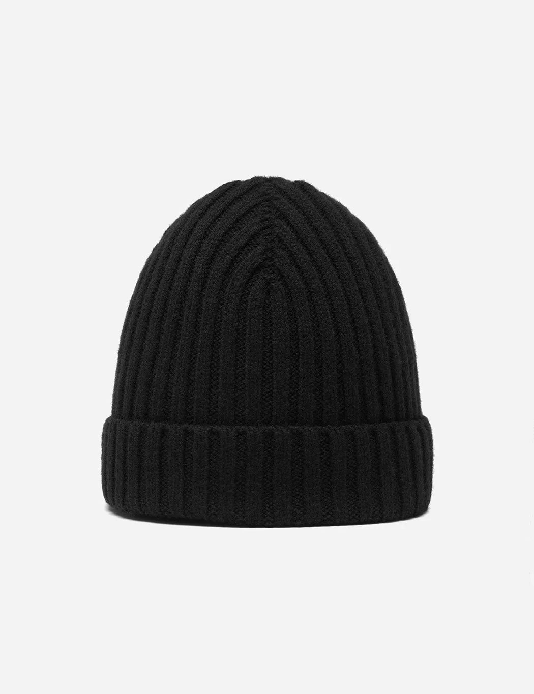 Bhode Rib Beanie Hat (Lambswool) - Black