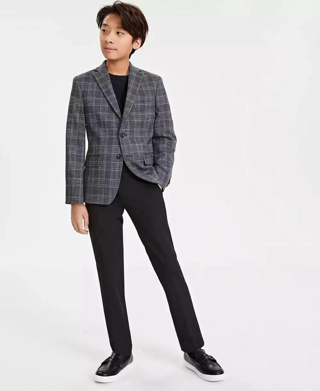 Big Boys Plaid Suit Jacket