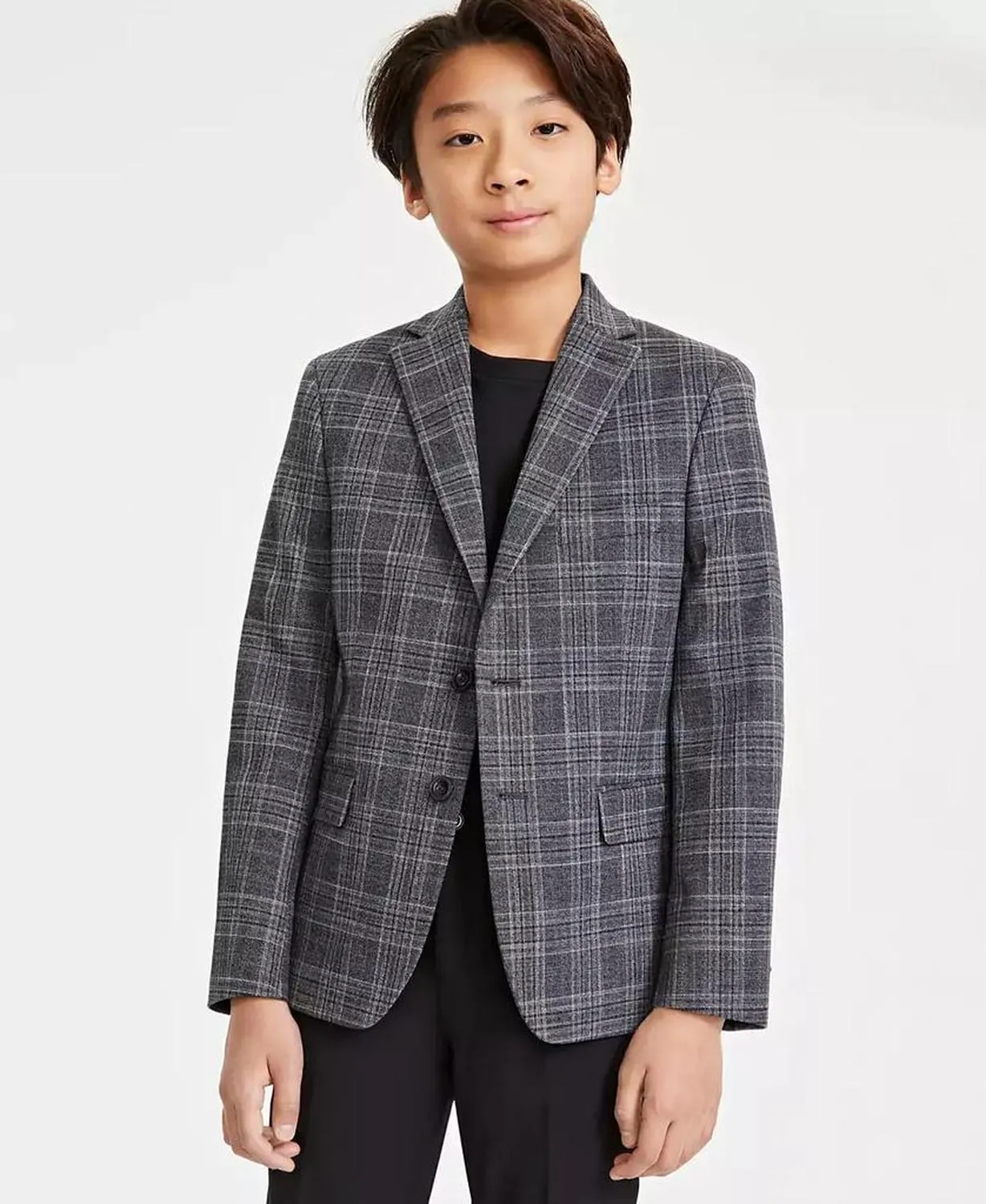 Big Boys Plaid Suit Jacket