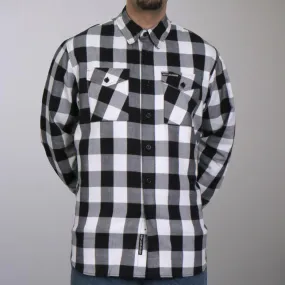 Black And White Long Sleeve Flannel Shirt