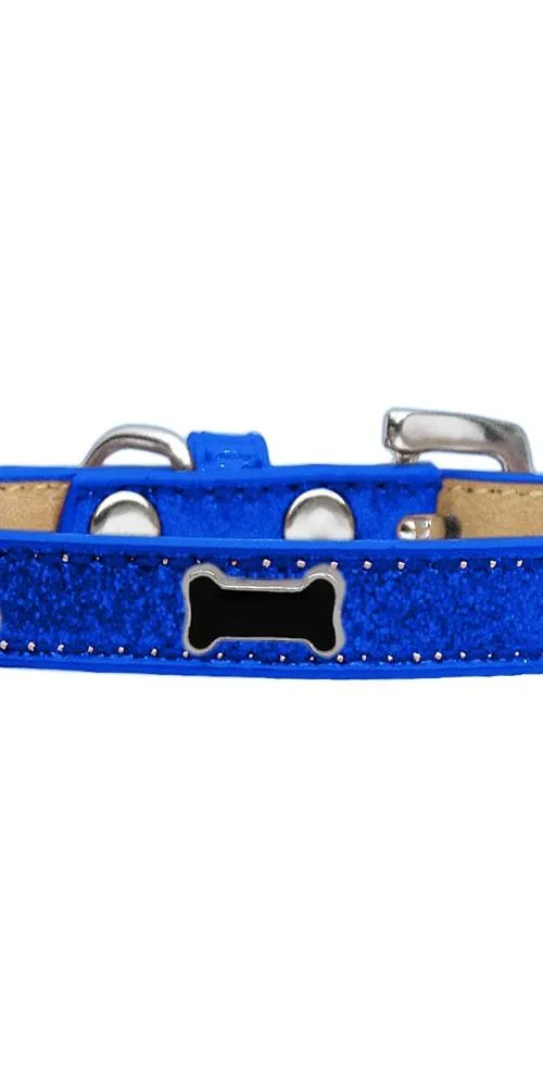 Black Bone Widget Dog Collar Blue Ice Cream Size 20