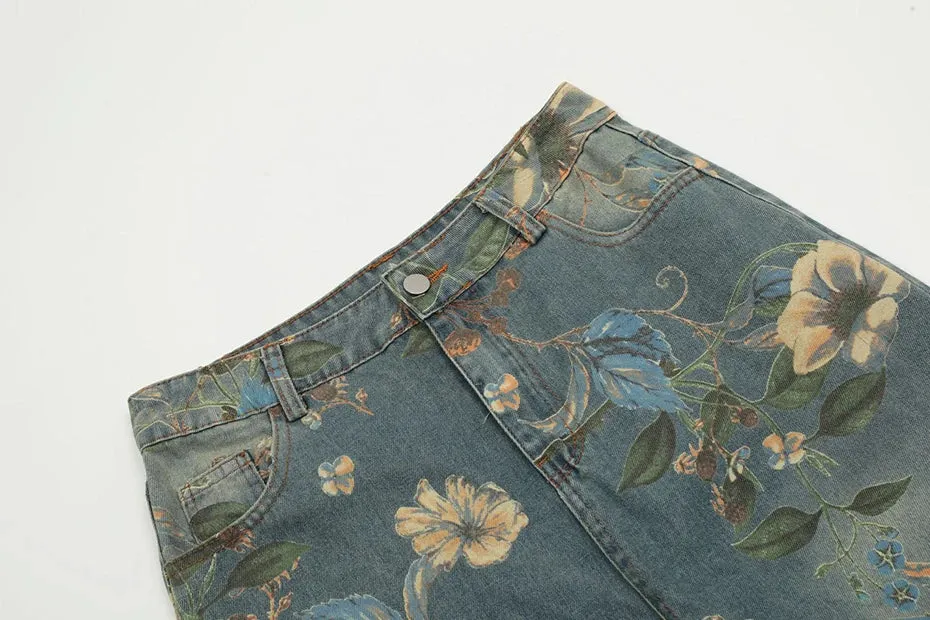 'Bloom' Flare Leg Baggy Denim Jeans