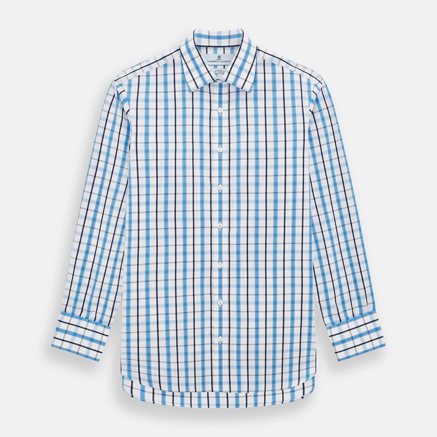 Blue and Navy Combination Check Mayfair Shirt