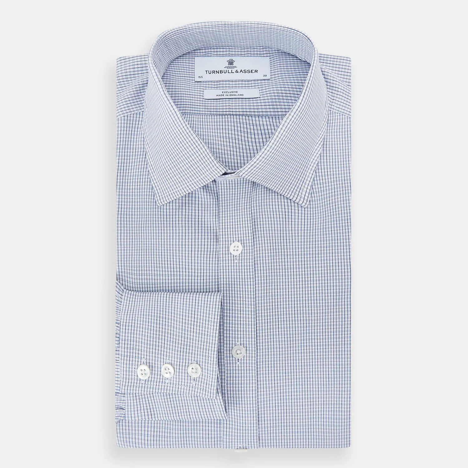 Blue Micro Graph Check Mayfair Shirt