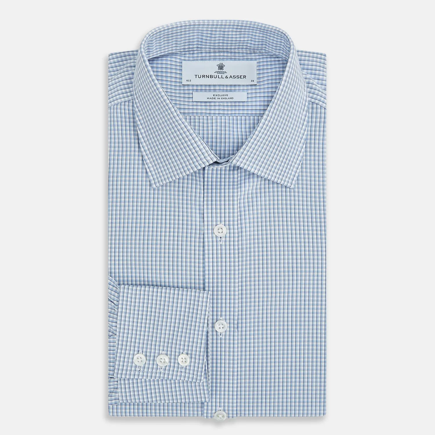 Blue Micro Shadow Check Mayfair Shirt