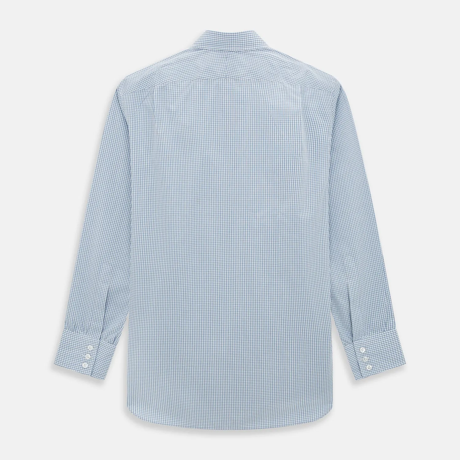 Blue Micro Shadow Check Mayfair Shirt