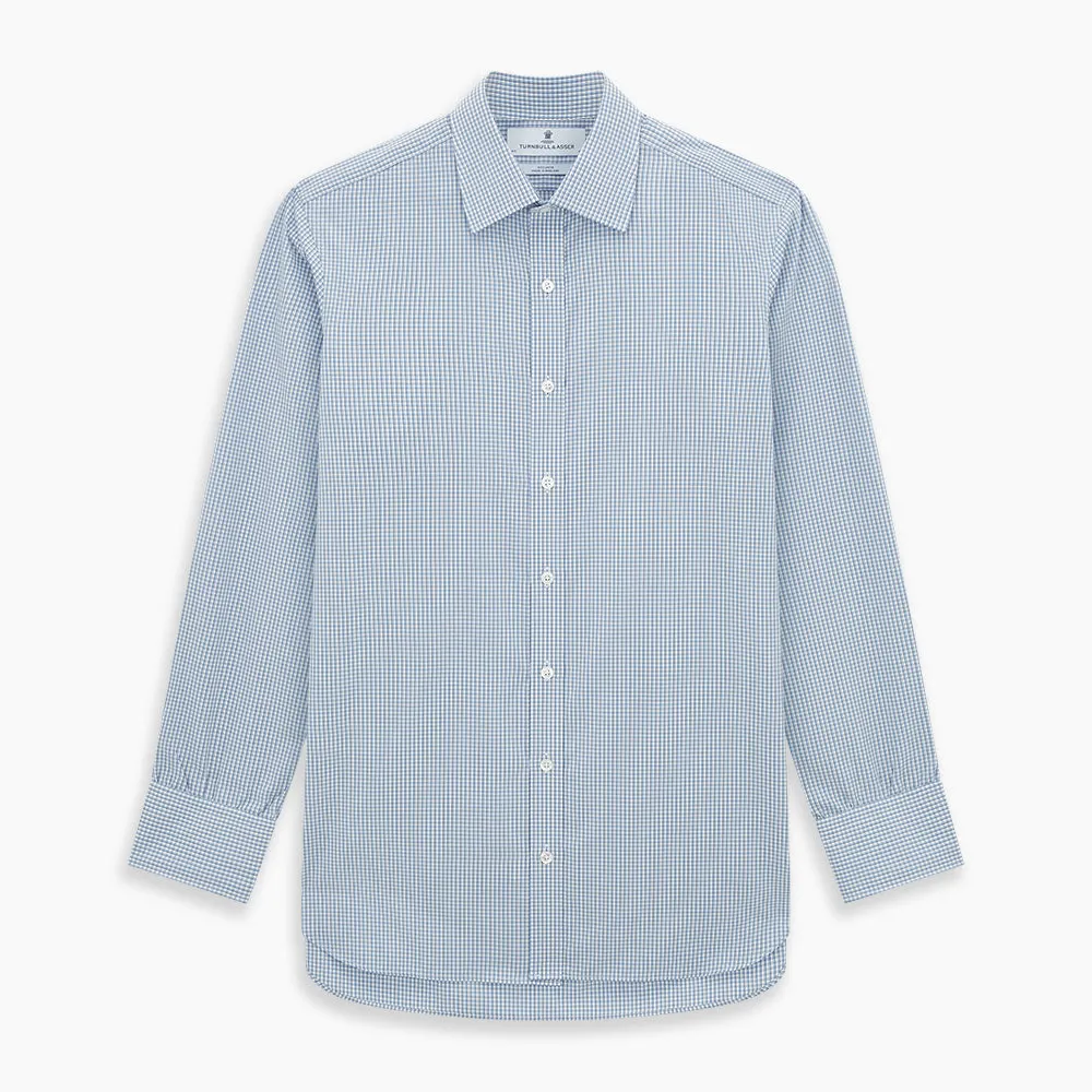 Blue Micro Shadow Check Mayfair Shirt