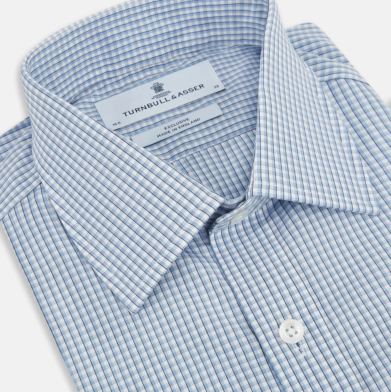 Blue Micro Shadow Check Mayfair Shirt