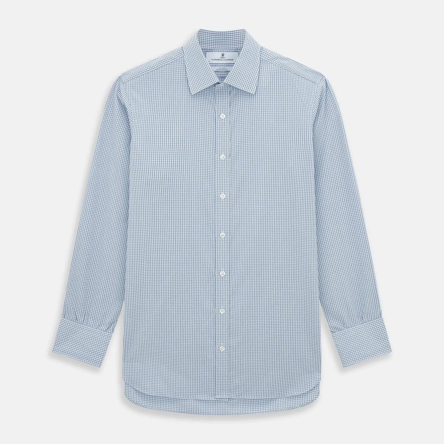 Blue Micro Shadow Check Mayfair Shirt