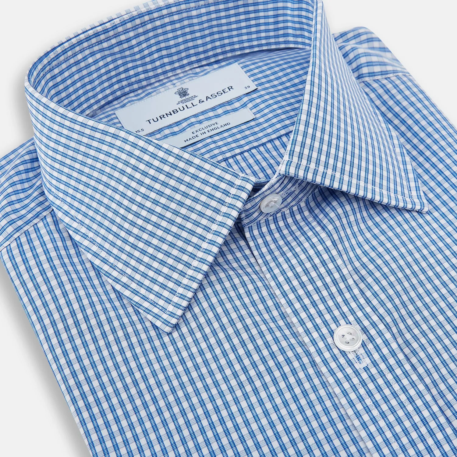 Blue Multi Micro Check Mayfair Shirt