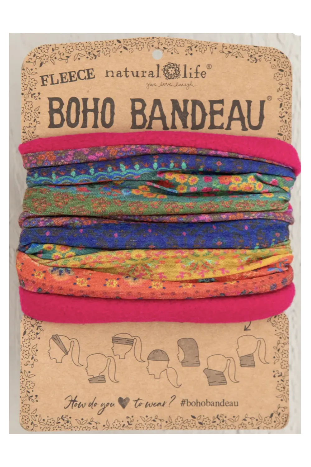 Boho Bandeau - Fleece Rainbow Border