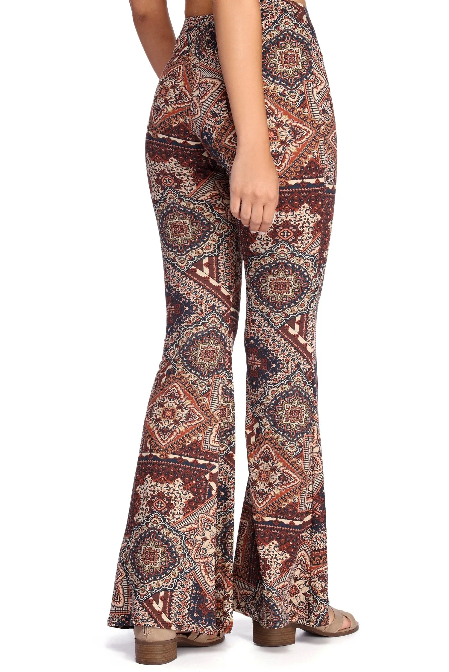 Boho Wanderer Paisley Flared Pants